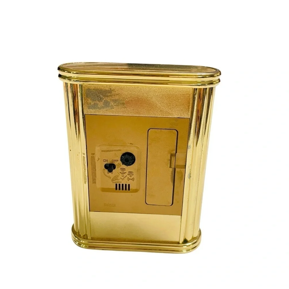 Seth Thomas Art Deco Mantel Clock - All Brass Vintage 1960 ..works With Alarm.